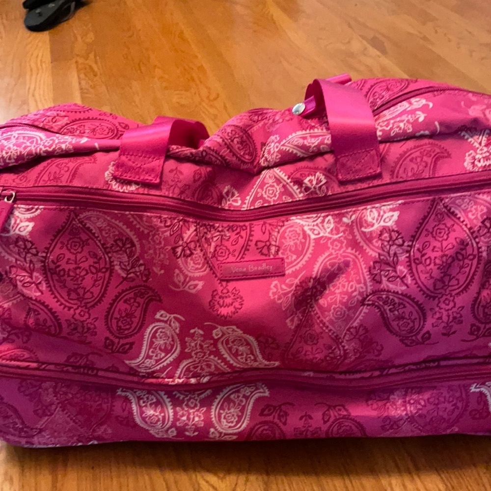 Vera Bradley Wheeled Carry-On pink stamped paisley